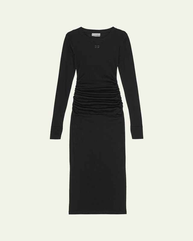 Soft Cotton Rib Long-Sleeve Dress